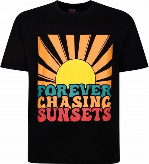 Espionage T421 Chasing Sunset Printed T-Shirt - Herren-T-shirts - Herren-T-Shirts in großen Größen