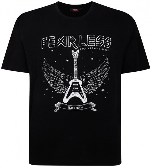 Espionage T426 Fearless Printed T-Shirt Black - Herren-T-shirts - Herren-T-Shirts in großen Größen