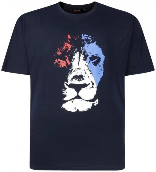 Espionage T440 Abstract Lion Printed T-Shirt Navy - Bedruckte T-shirts für herren - Bedruckte T-Shirts für Herren