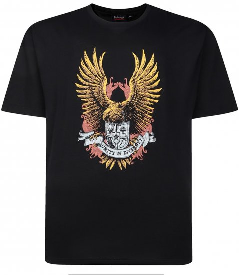 Espionage T442 Eagle Printed T-Shirt Black - Herren-T-shirts - Herren-T-Shirts in großen Größen