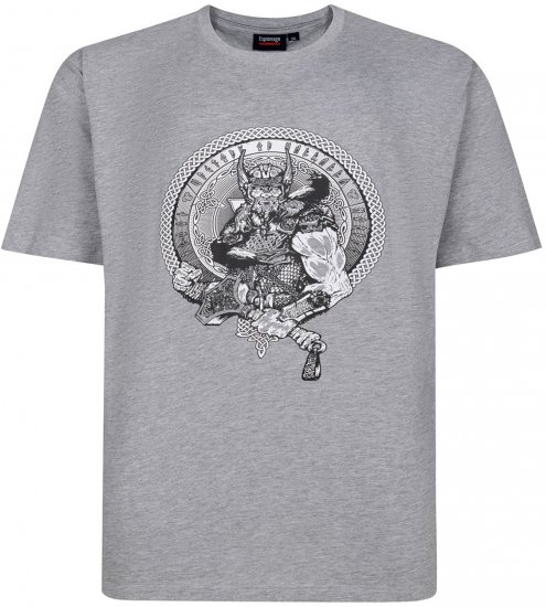 Espionage T453 Thors Hammer Printed T-Shirt Grey - Bedruckte T-shirts für herren - Bedruckte T-Shirts für Herren
