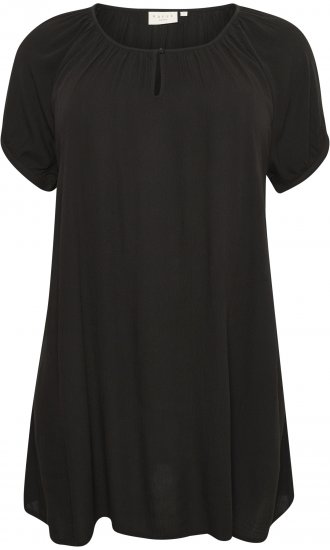 Kaffe Curve Ami Kurzarm Tunika Tiefschwarz - T-Shirts - 