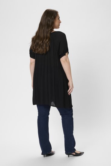 Kaffe Curve Ami Kurzarm Tunika Tiefschwarz - T-Shirts - 