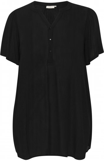 Kaffe Curve Ami Puff Tunika Tiefschwarz - T-Shirts - 