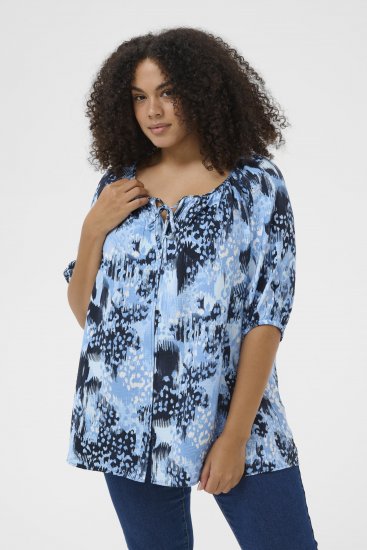 Kaffe Curve Aliana Tunic Blue Flower Animal - Tuniken - 