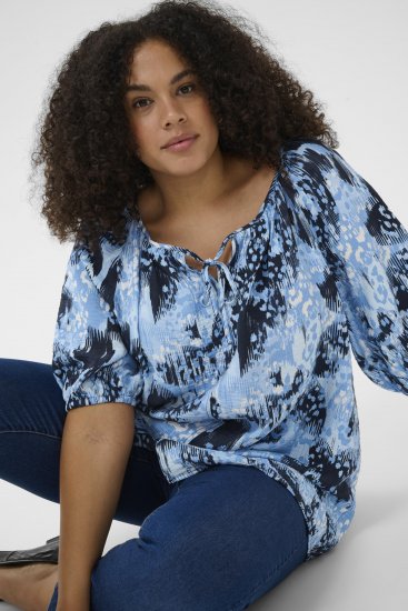 Kaffe Curve Aliana Tunic Blue Flower Animal - Tuniken - 