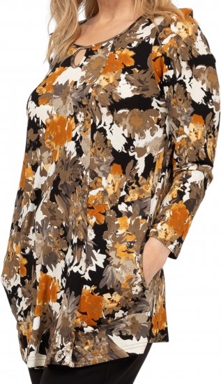 Scandinavian Caramel Flower Petals Tunic Orange and Brown - Bedruckte T-shirts für herren - 