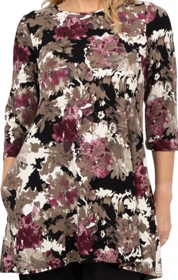 Scandinavian Caramel Flower Petals Tunic Brown - Bedruckte T-shirts für herren - 