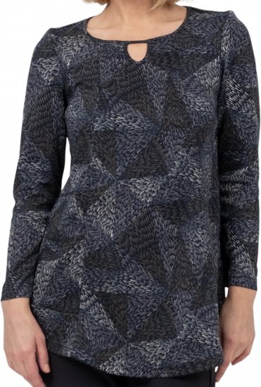 Scandinavian Caramel Triangles Tunic Dark Blue - Bedruckte T-shirts für herren - 