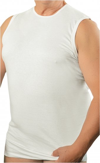 20 Nodi 1004 Sleeveless Crew Neck Shirt in Combed Cotton Jersey White - Unterhemden - 
