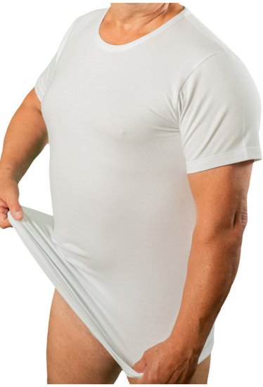 20 Nodi 9002 Short Sleeve Crew Neck in Stretch Cotton White - Unterhemden - 