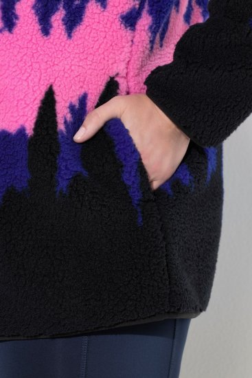 Ulla Popken Alpine Landscape Fleece Jacket Cloud Blue - Hoodies & Sweatshirts - Kuschelige Sweatshirts & Strick