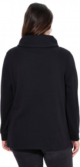 Ulla Popken Ribbon Detail Turtleneck Sweatshirt Black - Hoodies & Sweatshirts - Kuschelige Sweatshirts & Strick