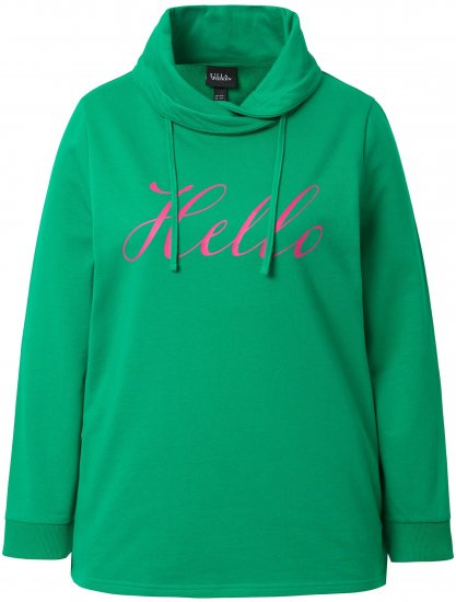 Ulla Popken HELLO Classic Fit Stand-Up Collar Sweatshirt Emerald Green - Hoodies & Sweatshirts - Kuschelige Sweatshirts & Strick