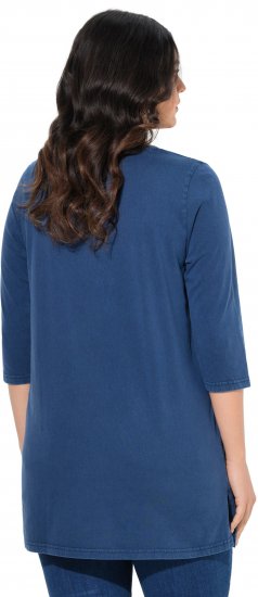 Ulla Popken Floral Print 3/4 Sleeve V-Neck Tee Mint Green - Bedruckte T-shirts für herren - 