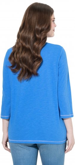 Ulla Popken Make It Amazing 3/4 Sleeve Graphic Tee Pacific Blue - Bedruckte T-shirts für herren - 