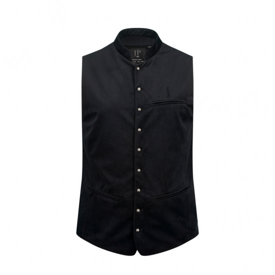 JP1880 Velvet Vest Traditional Black - Herren Jacken in großen Größen - Herren Jacken in großen Größen