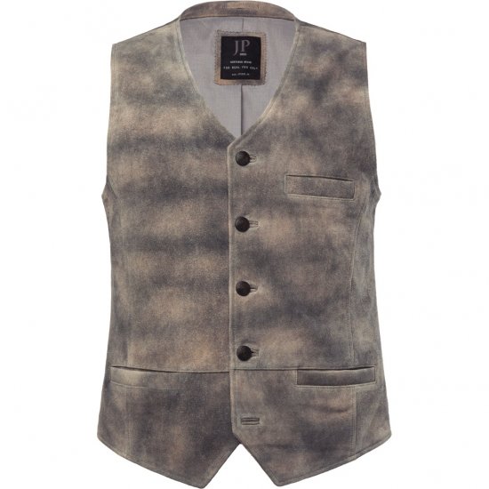 JP1880 Vest Traditional Cowhide Graphite Grey - Herren Jacken in großen Größen - Herren Jacken in großen Größen