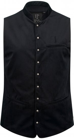 JP1880 Velvet Vest Traditional Black - Herrenkleidung - Herrenkleidung in großen Größen