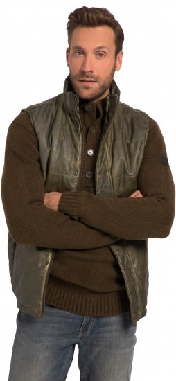 JP1880 Quilted Gilet Vintage Leather Green - Herren jacken - Herren Jacken in großen Größen