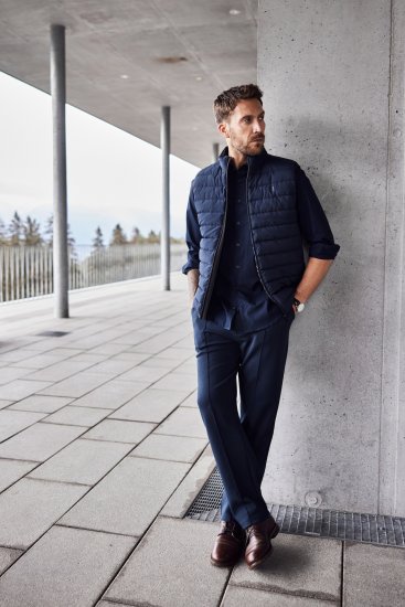 JP1880 Quilted Vest Techno Down Padding Navy - Herren jacken - Herren Jacken in großen Größen