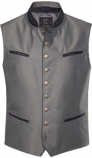 JP1880 Vest Traditional With Embroidery Silver - Herrenkleidung - Herrenkleidung in großen Größen