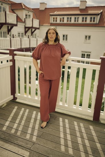 Kaffe Curve Emilia Wide Pants Henna Brown - Hosen - 