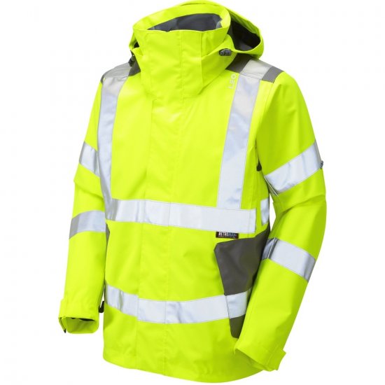 Leo Exmoor Ecoviz 10K Performance+ Breathable Jacket Hi-Vis Yellow - Herren arbeitskleidung - Herren Arbeitskleidung Große Größen
