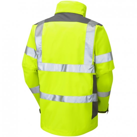 Leo Exmoor Ecoviz 10K Performance+ Breathable Jacket Hi-Vis Yellow - Herren arbeitskleidung - Herren Arbeitskleidung Große Größen