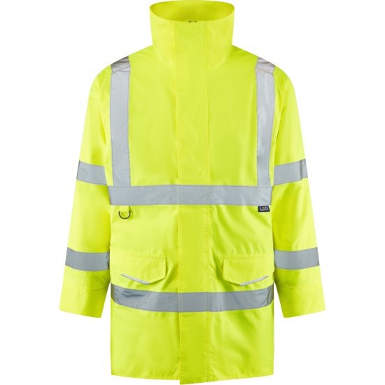 Leo Tawstock EcoViz 4K Baffle Lined Anorak Hi-Vis Yellow - Herren Arbeitskleidung Große Größen - Herren Arbeitskleidung Große Größen