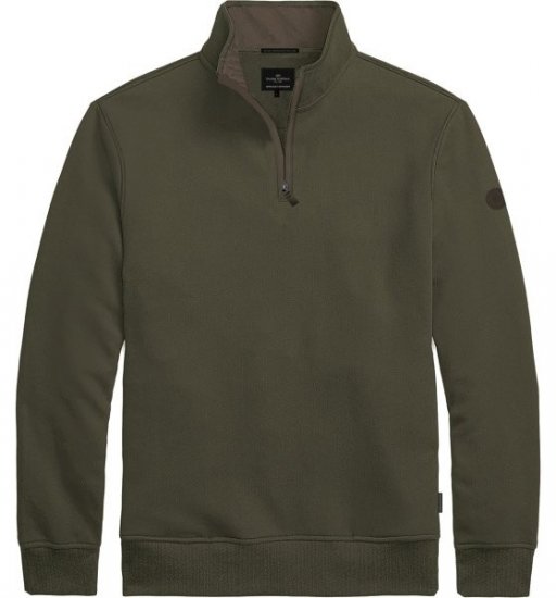 Double Outfitters MTOP-1163 Sweatshirt mit halbem Reißverschluss Khaki - Herren-sweater und -hoodies - Herren-Sweater und -Hoodies in großen Größen