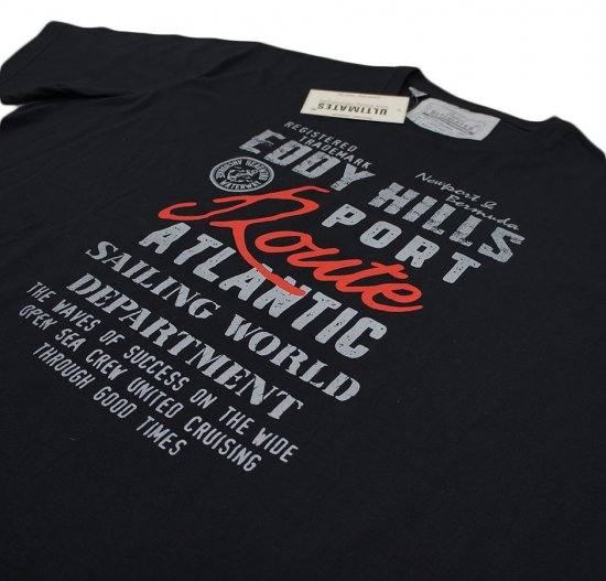 EDDY HILLS Atlantic T-shirt Black - Herren-T-shirts - Herren-T-Shirts in großen Größen