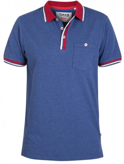 D555 Nigel Polo Denim Blue - Polo-shirts für herren - Polo-Shirts für Herren in großen Größen