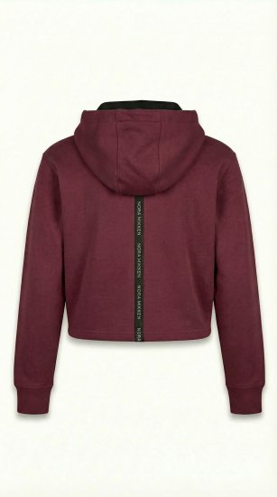 Nora Mikken KAMILLA Cropped Hoodie Burgundy - DAMENBEKLEIDUNG XS-XXL - 