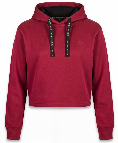 Nora Mikken KAMILLA Cropped Hoodie Burgundy - DAMENBEKLEIDUNG XS-XXL - 