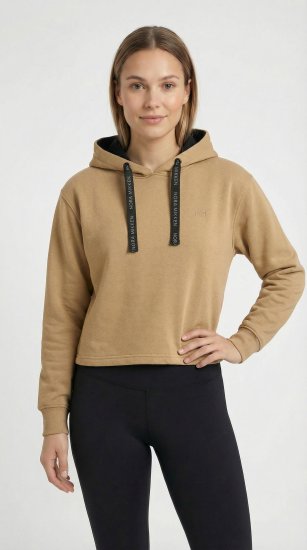 Nora Mikken KAMILLA Cropped Hoodie Camel - DAMENBEKLEIDUNG XS-XXL - 