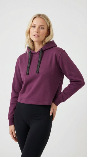 Nora Mikken KAMILLA Cropped Hoodie Mauve Wine - DAMENBEKLEIDUNG XS-XXL - 