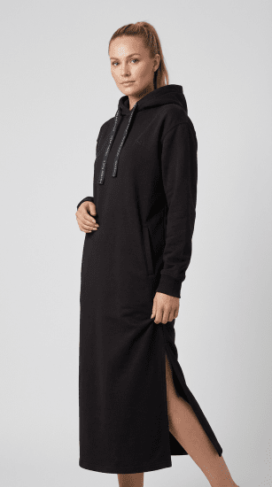 Nora Mikken MARTINA Maxi Hoodie Dress Black - DAMENBEKLEIDUNG XS-XXL - 