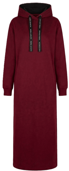 Nora Mikken MARTINA Maxi Hoodie Dress Burgundy - DAMENBEKLEIDUNG XS-XXL - 