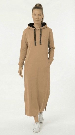 Nora Mikken MARTINA Maxi Hoodie Dress Camel - DAMENBEKLEIDUNG XS-XXL - 