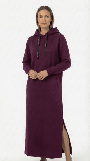 Nora Mikken MARTINA Maxi Hoodie Dress Mauve Wine - DAMENBEKLEIDUNG XS-XXL - 