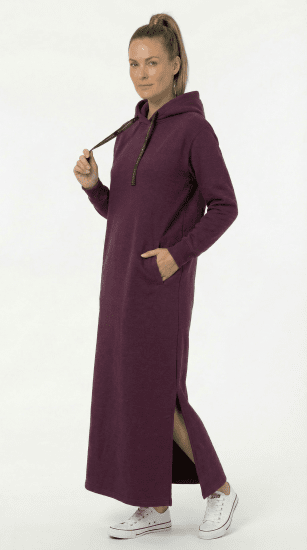Nora Mikken MARTINA Maxi Hoodie Dress Mauve Wine - DAMENBEKLEIDUNG XS-XXL - 