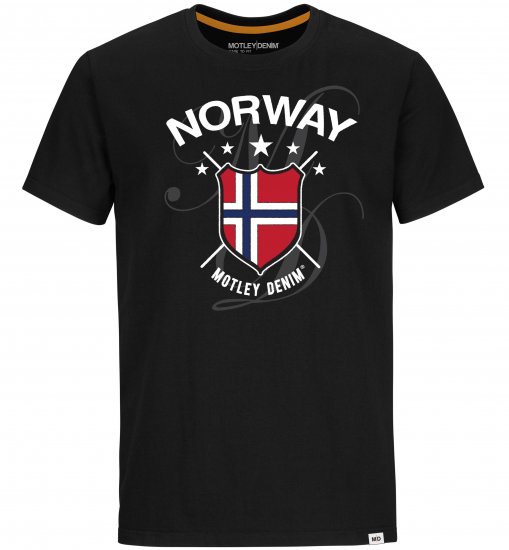Motley Denim Norway T-shirt Black - Herren-T-shirts - Herren-T-Shirts in großen Größen
