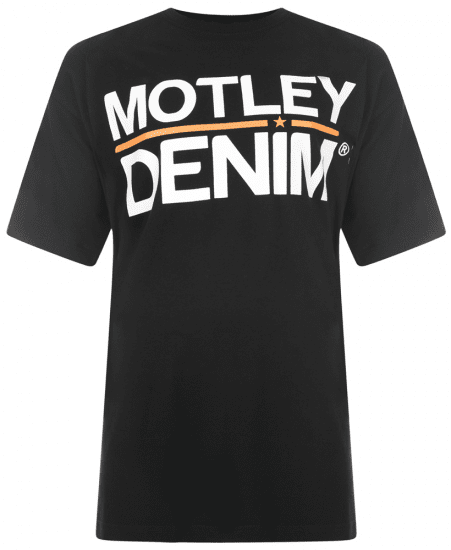 Motley Denim Logo T-shirt Black - Herren-T-shirts - Herren-T-Shirts in großen Größen