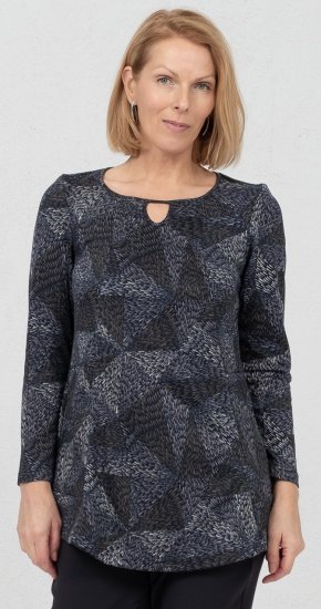 Scandinavian Caramel Triangles Tunic Dark Blue - Bedruckte T-shirts für herren - 