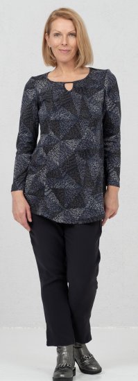 Scandinavian Caramel Triangles Tunic Dark Blue - Bedruckte T-shirts für herren - 