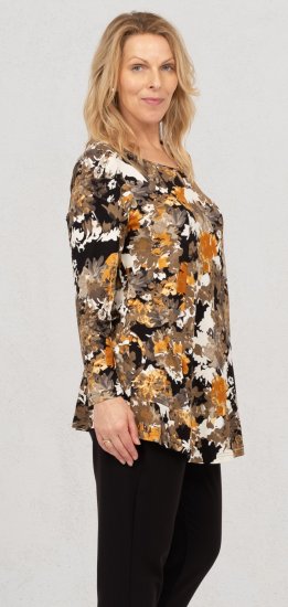 Scandinavian Caramel Flower Petals Tunic Orange and Brown - Bedruckte T-shirts für herren - 