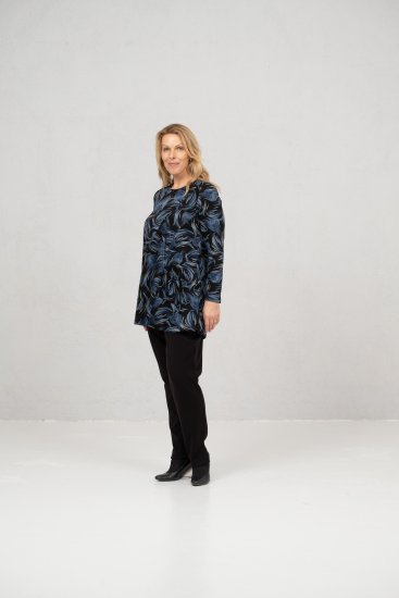 Scandinavian Caramel Swirls Tunic Blue - Bedruckte T-shirts für herren - 