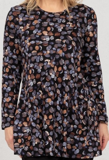Scandinavian Caramel Flower Petals Tunic Copper and Blue - Bedruckte T-shirts für herren - 