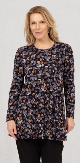 Scandinavian Caramel Flower Petals Tunic Copper and Blue - Bedruckte T-shirts für herren - 